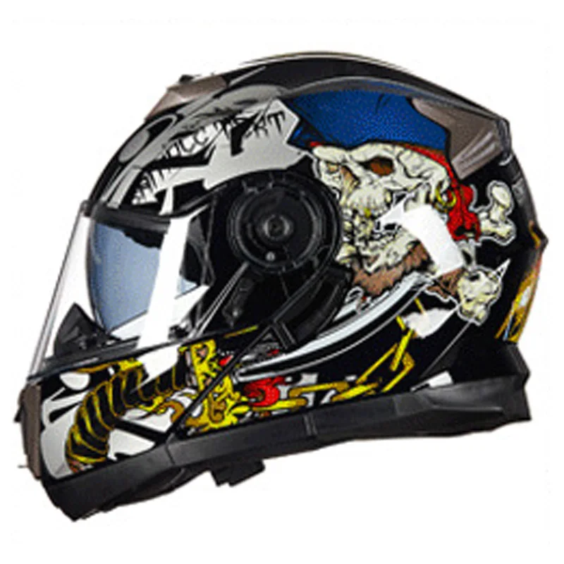 Модульный мотоциклетный шлем VCOROS откидной с двумя стеклами быстросъемный