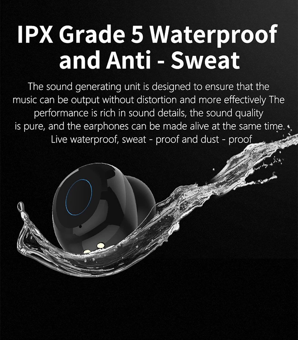 Sluchawki Bluetooth ecouteurs Новое поступление IPX5 Водонепроницаемая TWS T6 гарнитура 5 0 стерео