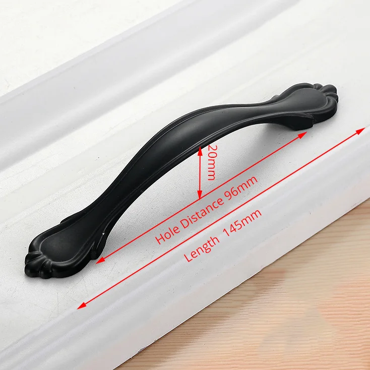 Handle-LS901JC-96 NAIERDI алюминиевый сплав черный шкаф ручки американский стиль твердый кухонный шкаф ручки для выдвижных ящиков оборудование для обработки мебели - Цвет: Handle-LS901JC-96