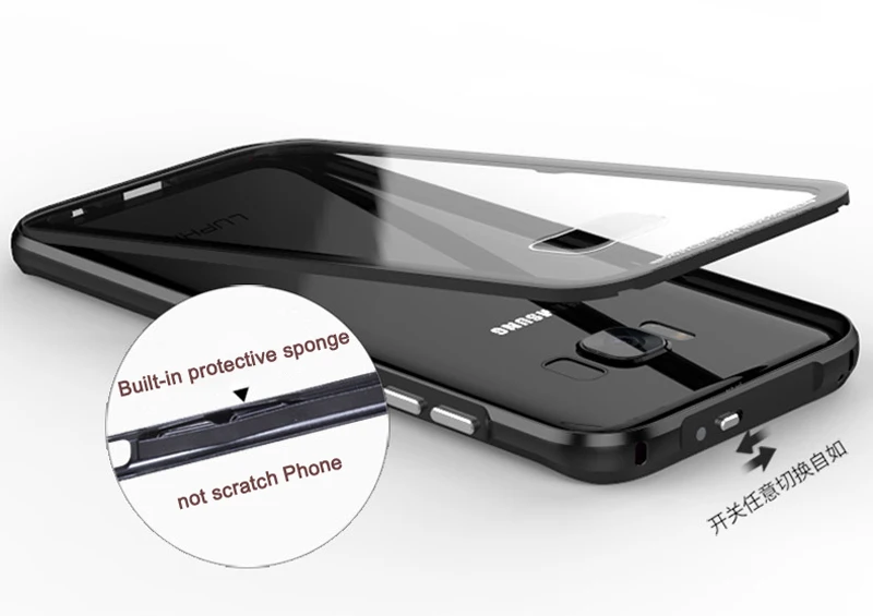 Алюминиевый чехол для телефона samsung S8 Plus Роскошный прозрачное бесцветное стекло