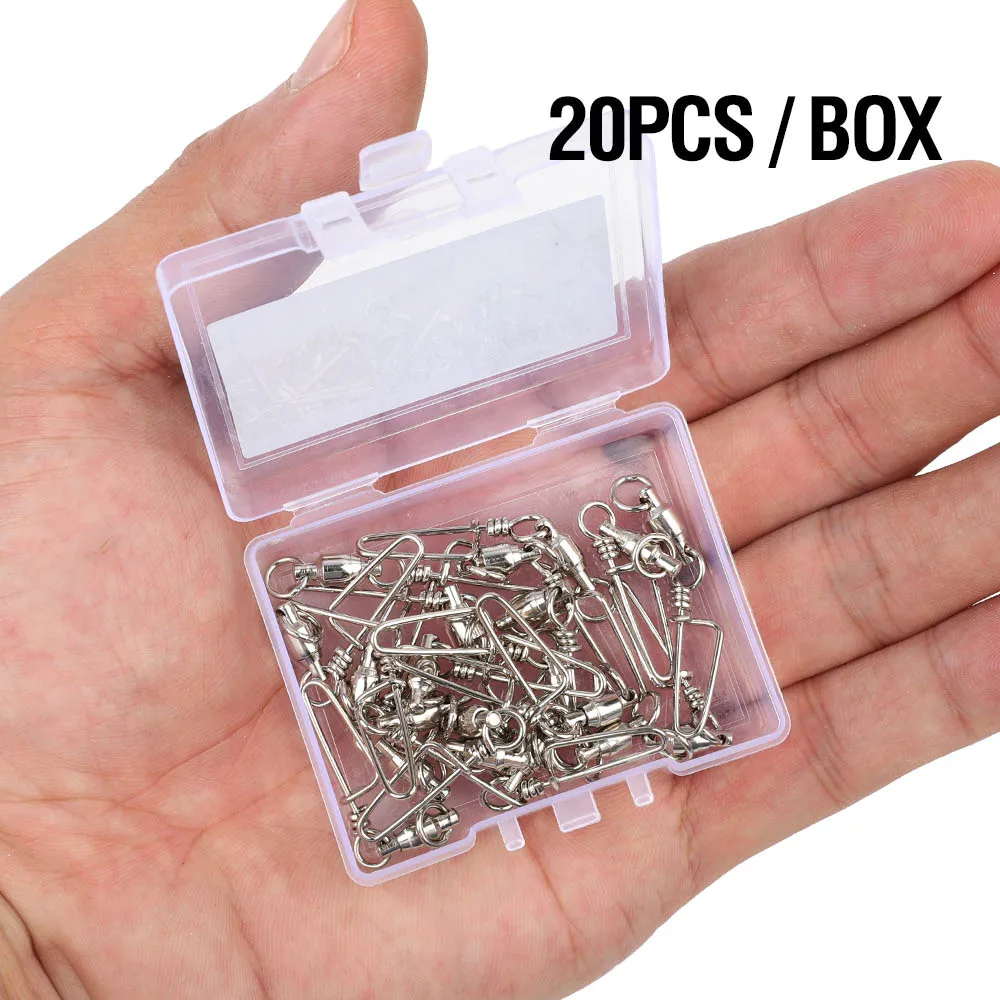20 PCS DONQL 10/20/50 шт карабины карабин 0#6# шариковый подшипник Вращающийся шарнир для рыболовный крючок Приманка для карпа на рыбалку аксессуары - Цвет: 20 PCS