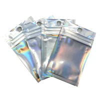 foil ziplock bags hang hole mylar aluminum plastic packaging bag self seal foil mylar bags for toy jewelry earring electronic