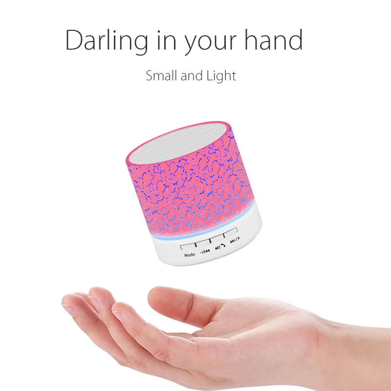 Blue/Pink Color Mini Portable LED Shine Bluetooth Speaker Wireless Speakers with Microphone for Smart phone retail | Электроника