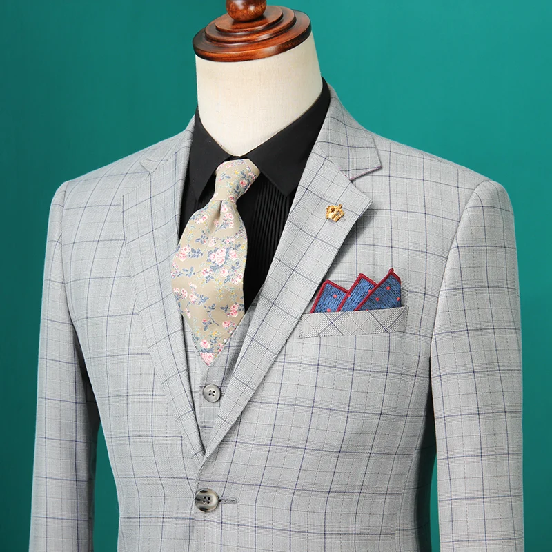 Мужские Винтажные костюмы 2019 мужские модные блейзеры корейские для свадьбы