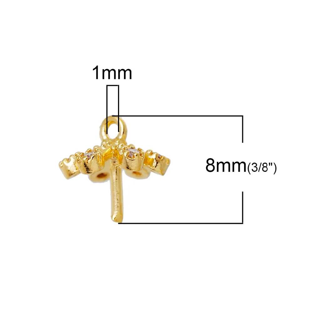 DoreenBeads медный серебристый цвет жемчужный подвесной коннектор штырьковый