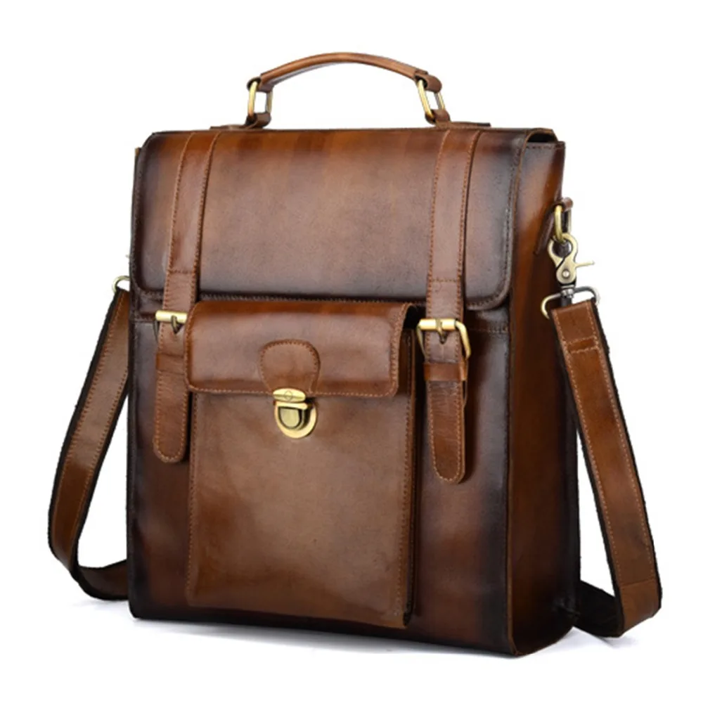 Мужской рюкзак из натуральной воловьей кожи в стиле ретро|backpack business|business