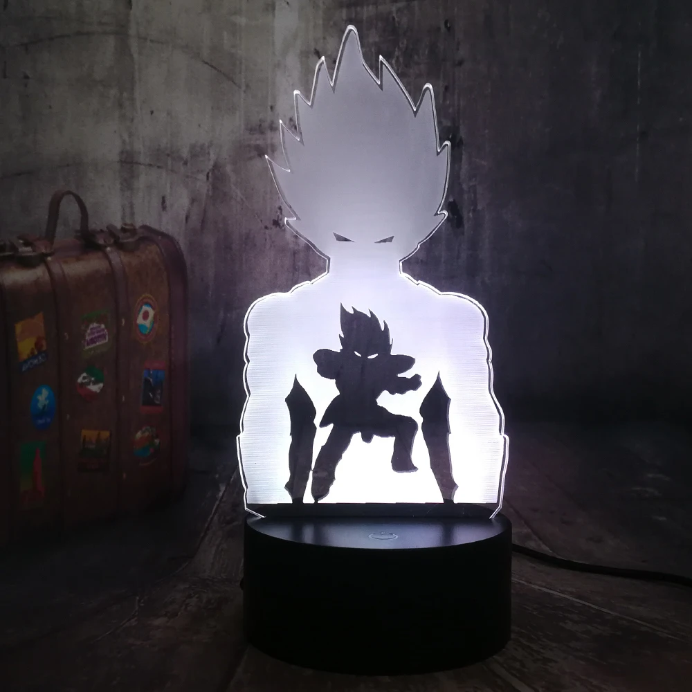 Dragon Ball Z фигурки Супер Saiyan Son Goku/3D Оптическая иллюзия светодиодный ночной Светильник детские игрушки Рождественский подарок Украшения в спальню