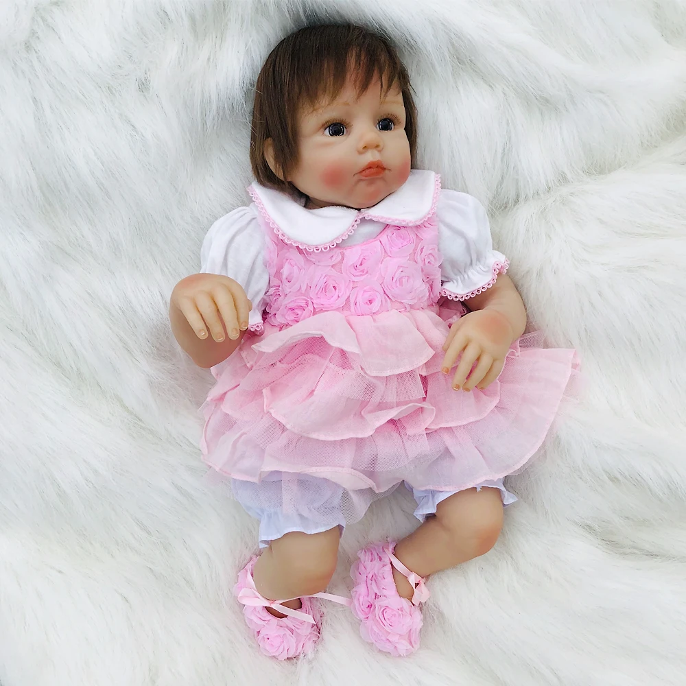 

50cm Reborn Baby Doll Kids Silicone Rich Painting Dolls Toys Soft Lifelike Baby Playmate Doll for Girls Boys Birthday Gifts