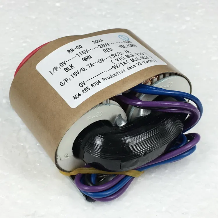 

115V/230V 30W R type transformer Dual 15V +9V output for DAC/ Amplifier