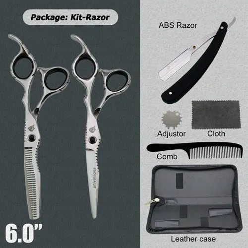 6005YIN-RAZOR " univinlions Профессиональные Парикмахерские филировочные ножницы для стрижки волос, парикмахерские ножницы, японские Парикмахерские ножницы - Цвет: 6005YIN-RAZOR