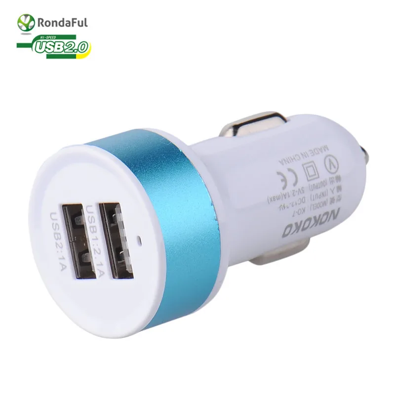 Универсальное автомобильное зарядное устройство с 2 usb портами для смартфонов