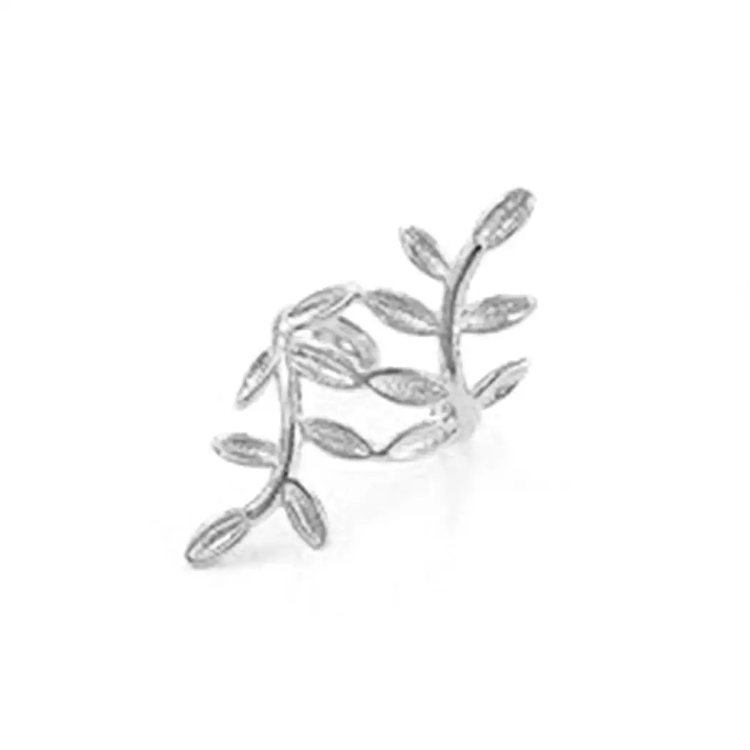 Женская модная Кафа для уха клип на серебре, золото 1,6x1,3 см/0,6x0,5 дюймов обертывание ушное кольцо форма листьев