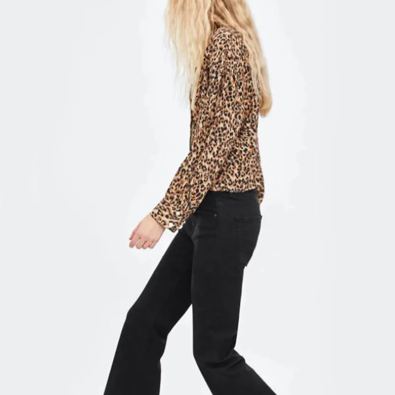 Blusas mujer de moda 2018 шифоновые блузки женские топы и повседневные блузы леопардовая