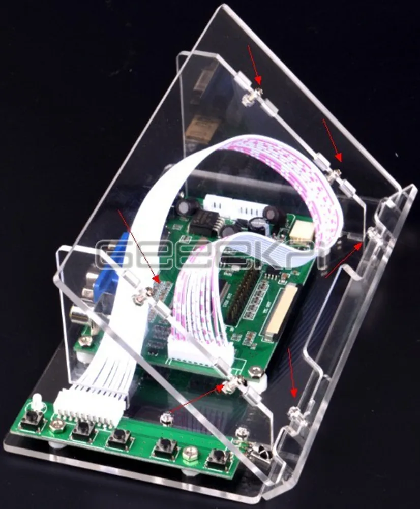 Raspberry 7 дюймов ЖК дисплей Экран Дисплей прозрачный акриловый кронштейн Корпус