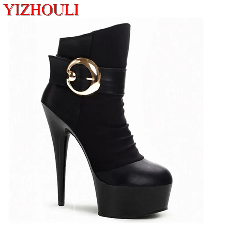 15cm ankle boots women fashion short boot winter footwear 6 inch high heel shoes sexy snow Exotic Dancer shoes