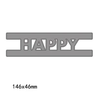 happy letters metal die cuts cutting dies for diy scrapbooking embossing photo album paper cards decorative crafts new fashion