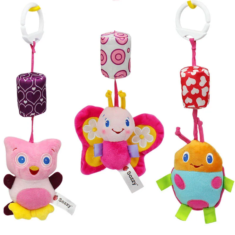 Погремушка для новорожденных игрушка-колокольчик 3 вида бабочка божья коровка