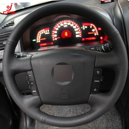 Черная кожаная ручная прошитая крышка рулевого колеса автомобиля для Kia Borrego 2008
