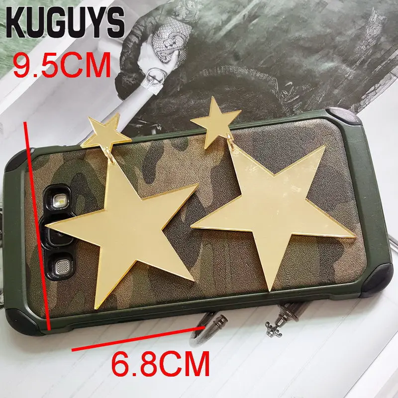 Женские акриловые серьги KUGUYS серьги-подвески золотого и серебряного цвета в