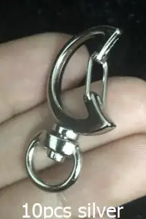 10pcs moon silver 5-10 шт Kawaii Сердце DIY аксессуары Дельфин Омар застежка Декор звезда Сакура Подвески Ювелирные изделия из смолы крючки для ключей фурнитура - Цвет: 10pcs moon silver