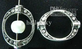 600 шт. Тибетский серебристый цвет овальная оправа из бисера A5178|bead frames|oval beadstibetan