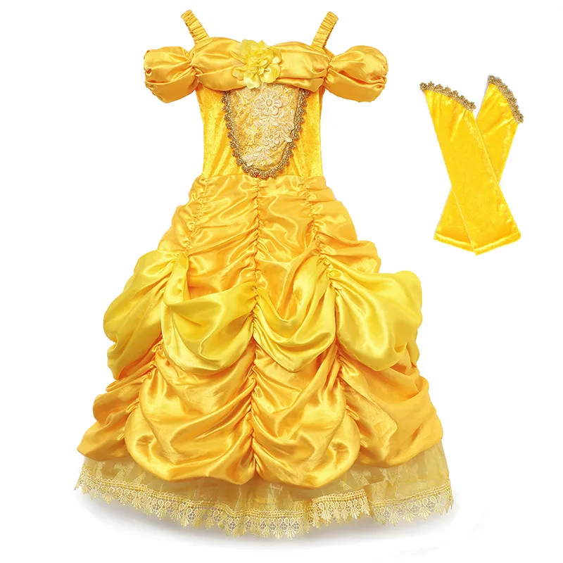 Only Dress Роскошный костюм принцессы красавицы и чудовища на Хеллоуин; модель для девочек; Платье для фотосессии; Детская летняя одежда для костюмированной вечеринки - Цвет: Only Dress