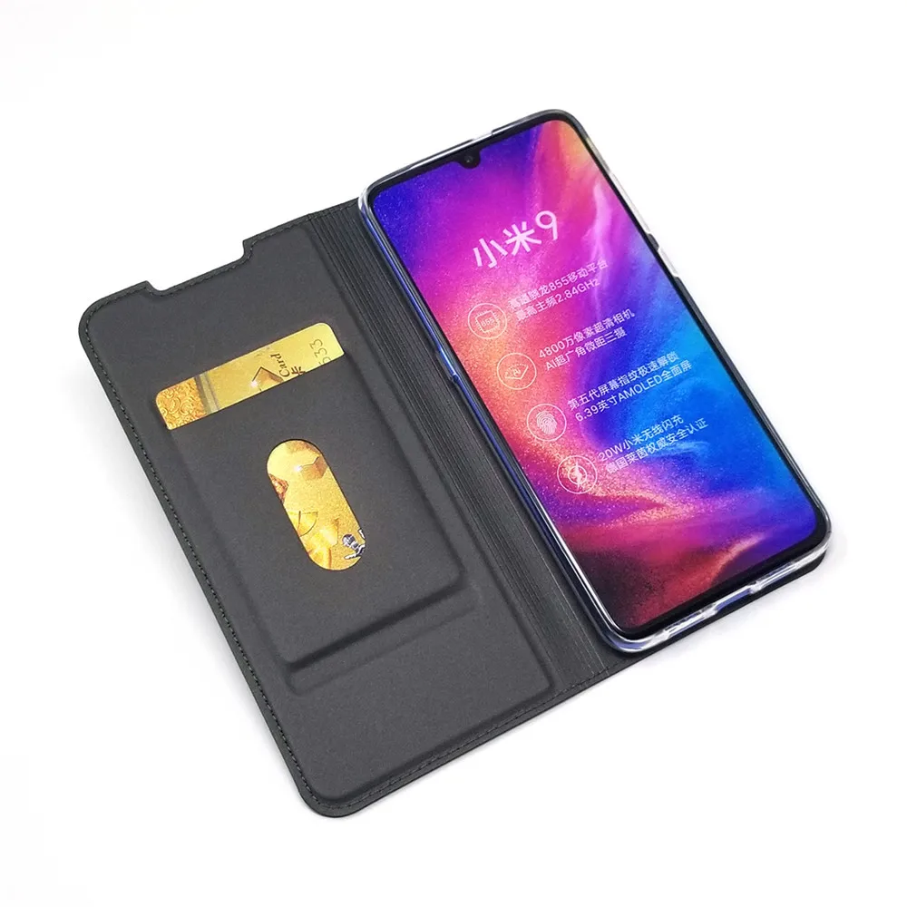 Для Xiaomi Mi 9 чехол ультра тонкий магнитный из искусственной кожи Кошелек Флип