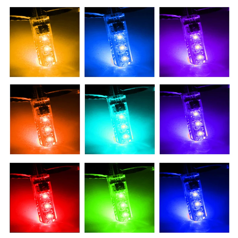 CROSSTIGER светодиодный T10 W5W 194 168 ламп 5050 6 Smd RGB с пультом дистанционного управления