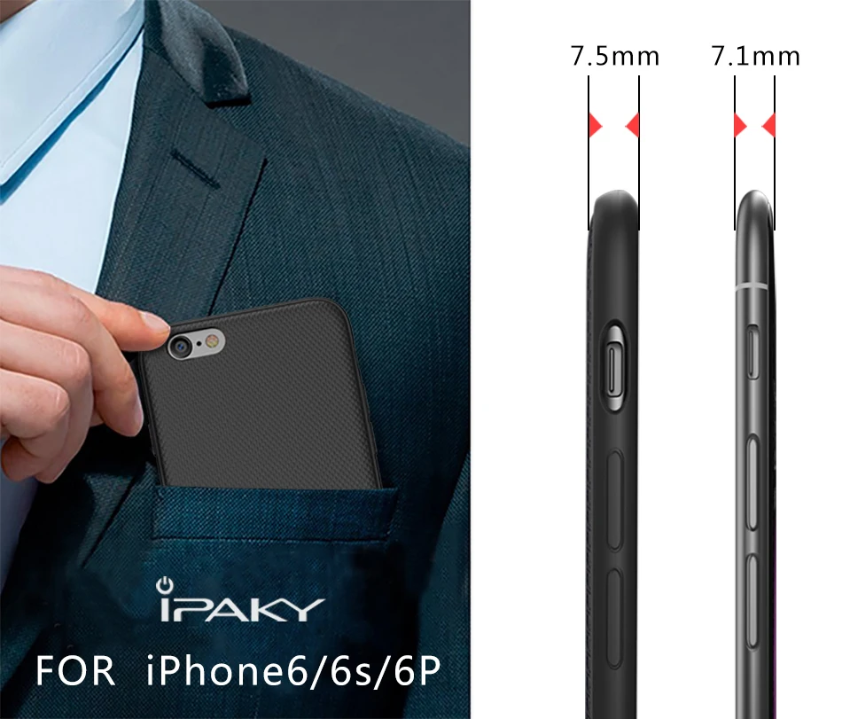 iPaky For iPhone 6 Plus Case Cover PC Plastic Bumper + Soft TPU Silicone Leather iPhone6 Protective Shield |