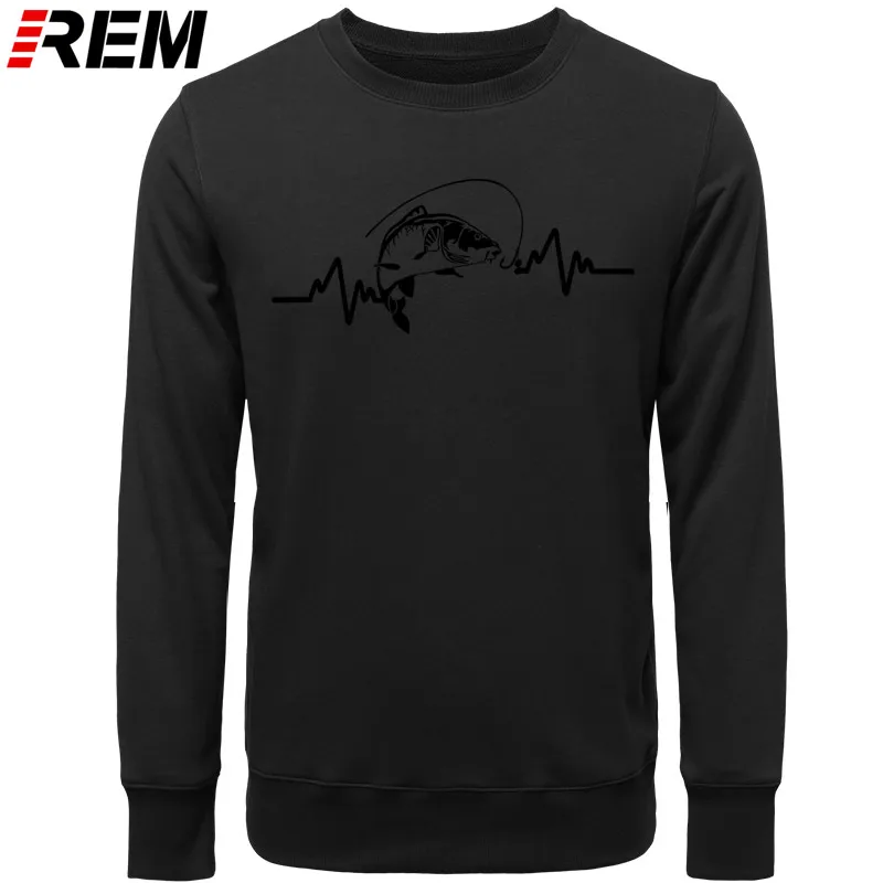 Худи REM, популярная одежда, хлопок, для мужчин, высокое качество, сердцебиение карпа, рыбака, рыбака, приманки, Толстовки, Толстовки - Цвет: BLACK BLACK