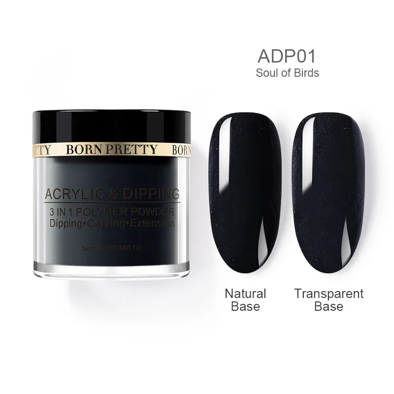 ADP01 BORN PRETTY, 3 в 1, погружающаяся пудра для ногтей, французский блеск для ногтей, набор пудры для ногтей, базовый топ, активатор, набор для украшения ногтей - Цвет: ADP01