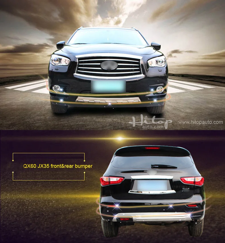 For INFINITI JX JX35 QX QX60 304 stainless steel skid plate/bumper protector guard 2013-2016.front &amp rear. necessary protection. |