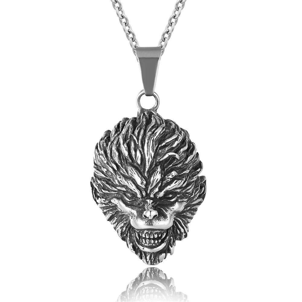 

Hot selling style punk personality Chimpanzee Monkey Gorilla style stainless steel necklace pendant jewelry