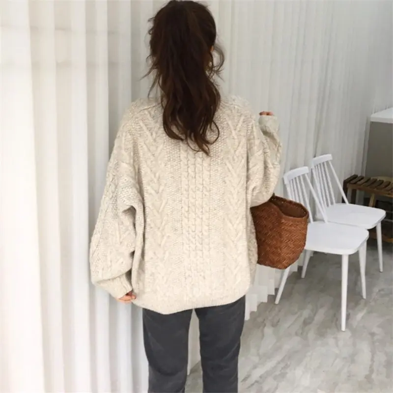 Alien Kitty Stylish New Winter Sweater Outwear Comfortable Simple Fresh Pullover High Quality Free Warm Beige Thicken Cute | Женская
