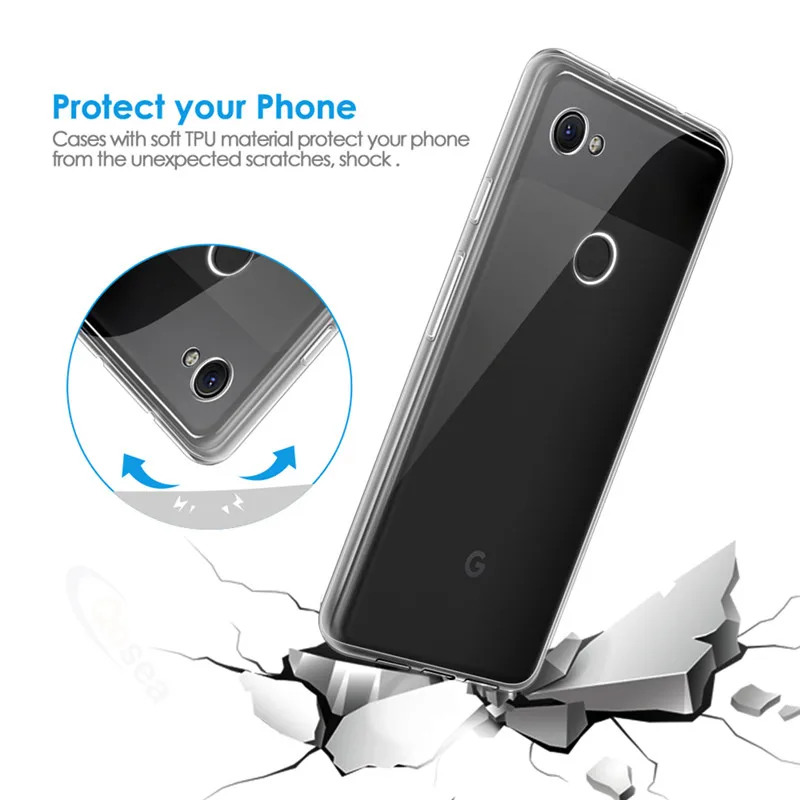 Qosea For Google Pixel 3a Case Shockproof Clear Slim Silicone Phone TPU 2 3 XL Protective Back Capa Cover | Мобильные телефоны и
