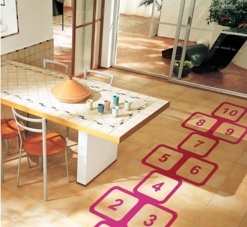 DIY Нетоксичная виниловая ПВХ Классическая игра hopscotch Настенная Наклейка для детской комнаты спальня Экстра большая стена пол украшение