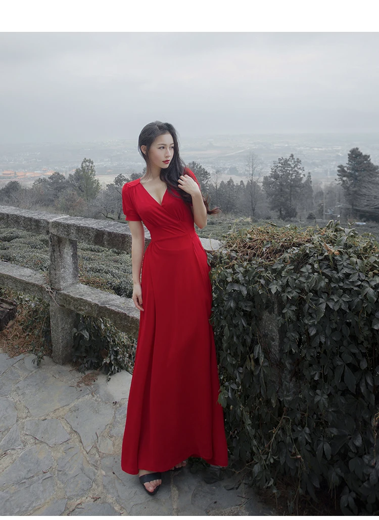 Женское платье макси красное длинное Пляжное для отпуска лето 2016|bohemian long dress|maxi