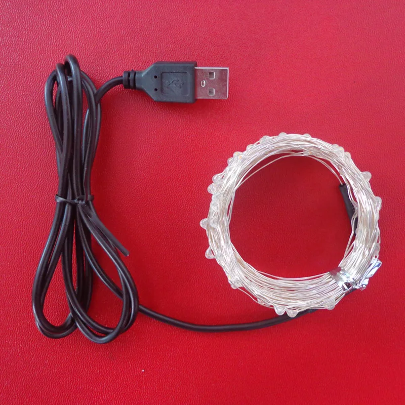 Рождественский светильник с питанием от USB 5 В 10 м 100 светодиодов
