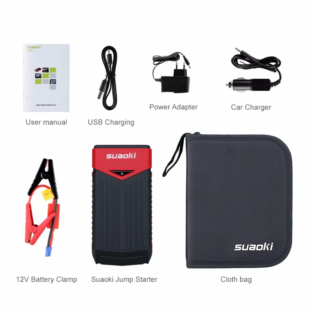 Suaoki T10 12000 мАч автомобиль скачок стартер power Bank Внешний аккумулятор 400A пиковая
