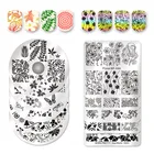 Квадратный штамп для дизайна ногтей BORN PRETTY, морской мир, цветочный узор, лоза, роза, листья, изображение, печатная пластина для трафарета