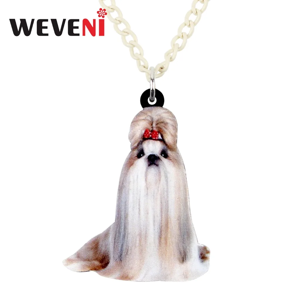 WEVENI акриловое колье китайская Shih Tzu Подвеска для ожерелья собак цепочка чокер
