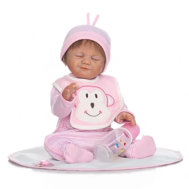 

50CM Full Silicone Reborns Dolls Girl Body 20Inch Sleeping Real Newborn Reborn Babies Toys For Girls Gift Bonecas