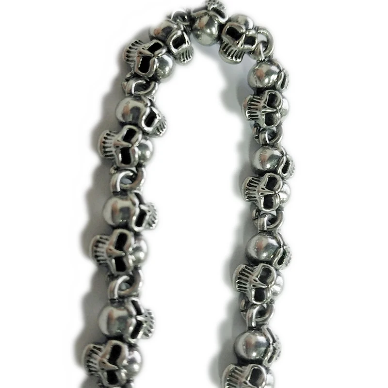 Mens Vintage Gothic Jewelry Silver Color Twins Skull Punk Rock Bracelets Halloween Bangles Boys Hip Hop Bracelet for Gifts Sale | Украшения