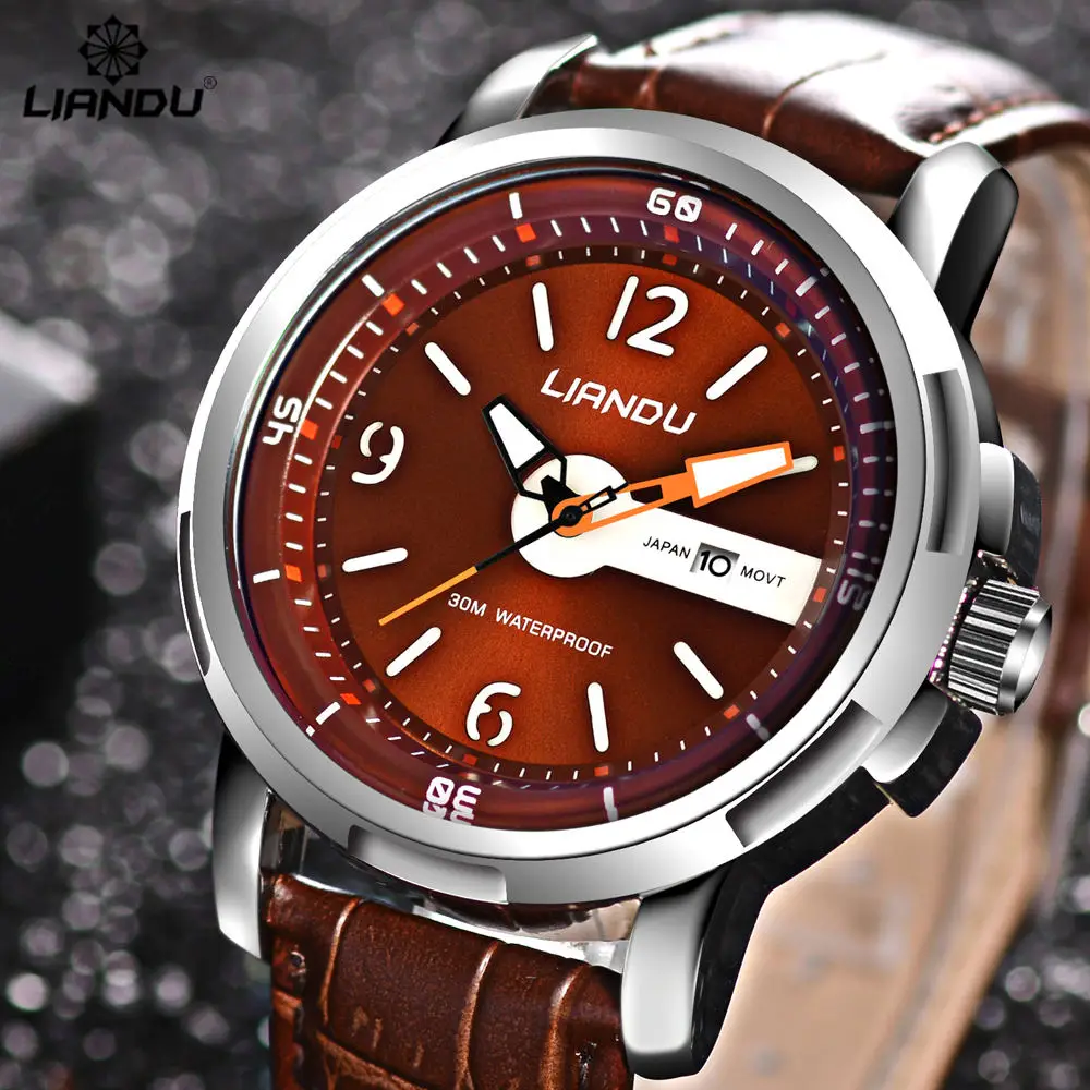 LIANDU часы мужские спорт Повседневная Часы калькулятор Световой Выгравированы