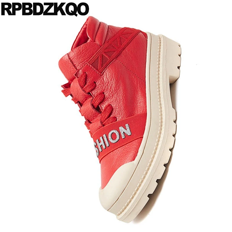 короткая черный обувь красный повседневная Передняя кружевная ботильоны осень