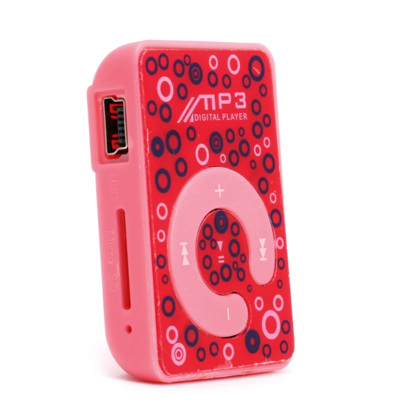 Мини клип точка круг шаблон Музыка MP3 плеер Поддержка TF карта+ мини USB кабель наушники