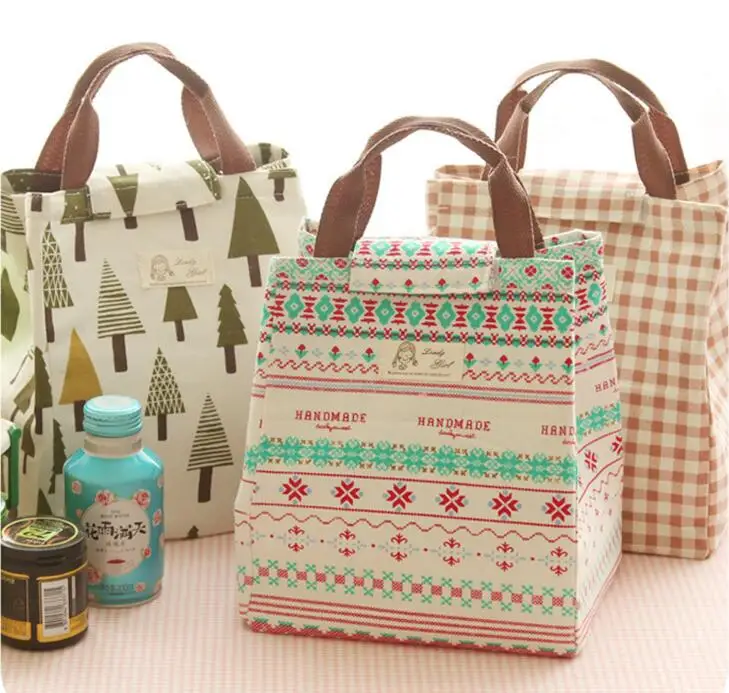 

random color Waterproof Bag for Women kids Cooler Mommy Bag Tote canvas bag for lunch Insulation Package Portable For baby food