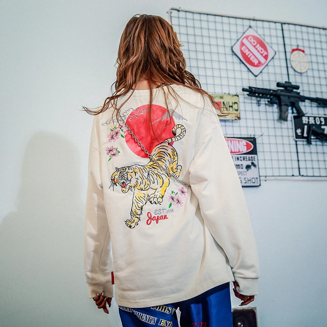 Aelfric футболка с вышивкой тигра женская уличная в стиле хип хоп Harajuku Хлопковая