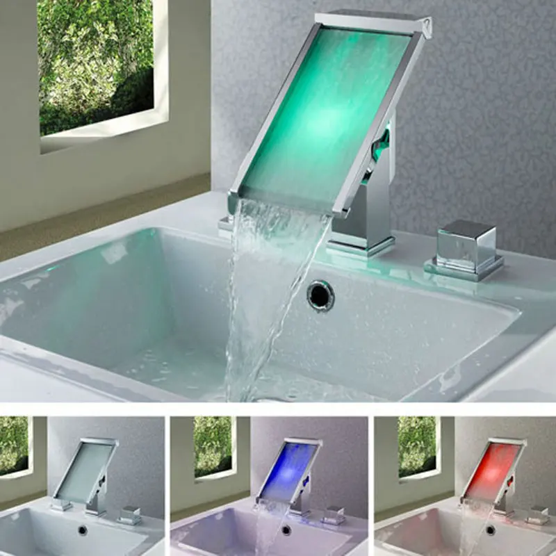 YANKSMART LED Смесители для водопада на бортике смеситель воды Смеситель бассейна