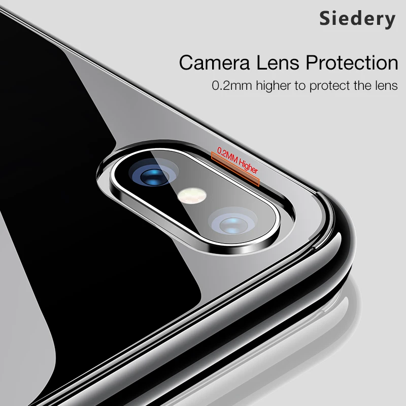 Роскошный мягкий чехол из ТПУ + закаленного стекла для iPhone 6 6s 7 8 plus X XS XR XRMAX |